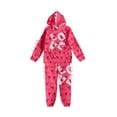 thumbnail image 1 of Glisme Girls Valentine'S Day Outfit Hearts And Letter Print Kids Casual Cartoon Dinosaur Hoodie Set Lightweight Matching Set Size 3-4 Years Pink, 1 of 3