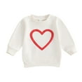 thumbnail image 1 of Glisme Girls Valentine'S Day T Shirt Baby Crew Neck Long Sleeve Sweatshirts Toddler Cute Print Tee Base Top Size 6-12 Months White, 1 of 4