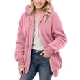 thumbnail image 1 of Glisme Girls Winter Jacket Color Block Sweatshirt Zipper Hoodie Blouse Warm Slim Casual Soft Coat Long Sleeve Hooded Sweatshirt Jacket Pink Comfortable Outerwear Size 11 -12, 1 of 5