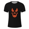thumbnail image 1 of Glisme Halloween T Shirt For Men Pumpkin Face Graphic Short Sleeve Round Neck Shirt Party Cozy Soft Men Tees Size 3XL Black, 1 of 4