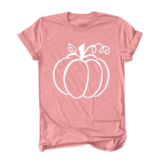 Glisme Halloween Women'S Tees Pumpkin Print Short Sleeve Crew Neck T Shirt Party Quick Dry Women T-Shirts