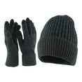thumbnail image 1 of Glisme Hat Gloves Set Autumn And Winter Plus Thermal Hat And Gloves 2 Piece Set For Men And Women Unisex Warm Set For Cold Weather Black, 1 of 6