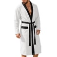 thumbnail image 1 of Glisme Homewear For Men One Piece Solid Color Long Sleeve Bathrobe Summer Lightweight Casual Homewear For Men Size XL White, 1 of 4
