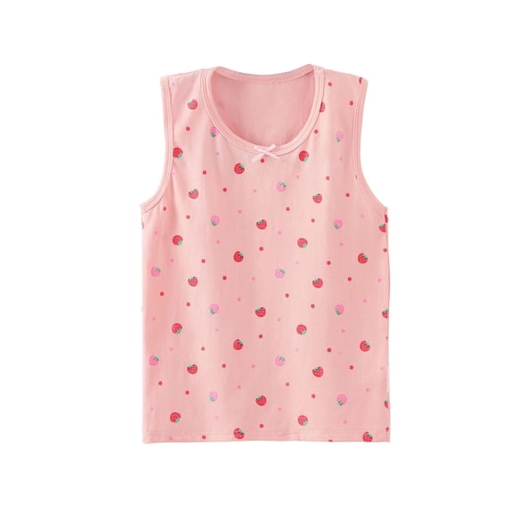 Glisme Infant Girls Lightweight Tees Graphic Print Sleeveless Crew Neck Fall Cozy Soft Girls T-Shirt Size 1-2 Years Pink