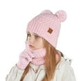 thumbnail image 1 of Glisme Kids Hat Scarf And Glove Set Fashionable Outdoor Warm 3 Piece Set For Boy And Girl For Fashionable Accessory Light Pink, 1 of 9