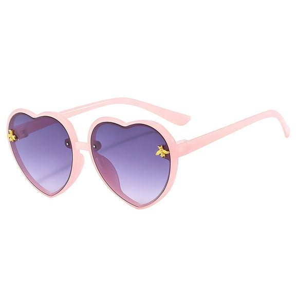 Glisme Kids Sunglasses Heart Glasses Personality Multicolour Retro Sunglasses ,Purple