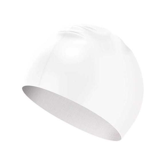 Glisme Kids Swim Cap Silicone Swimming Cap For Boys Girls Cover Ears Waterproof Bathing Cap Keep Hair Dry Swimming Hat For Hair ,White
