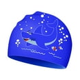 thumbnail image 1 of Glisme Kids Swim Cap Waterproof Silicone Swimming Cap For Toddler Child Youth Girls Boys Durable Swim Hats Shark Bathing Caps ,Blue, 1 of 3