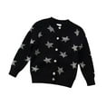 thumbnail image 1 of Glisme Knit Cardigan Sweater For Boys Kids Toddler Baby Autumn Winter Knit Sweaters Star Print Long Sleeve Coat Cardigan Unisex Leisure Top Clothes Black , 4-5 Years, 1 of 3