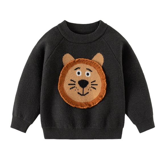 Glisme Knit Cardigan Sweater For Boys Toddler Cartoon Thermal Knitted Sweaters Long Sleeve Knitwear Cardigan Coat Unisex Comfort Top Clothes Grey , 6-7 Years