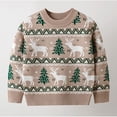thumbnail image 1 of Glisme Knit Christmas Sweater for Kid Boys Reindeer Graphic Sweaters, Crew Neck Tops Boys Party Wear, 1 of 8