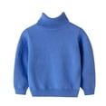 thumbnail image 1 of Glisme Knit Sweater For Boys Toddler Round Neck Knitted Sweatshirt Fall Winter Pullover Turtleneck Sweaters Unisex Comfort Top Clothes Blue , 8-9 Years, 1 of 3