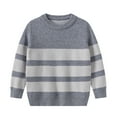 thumbnail image 1 of Glisme Knit Sweater For Boys Toddler Striped Sweaters Long Sleeve Thermal Knitted Pullover Sweaters Unisex Comfort Top Clothes Grey , 8-9 Years, 1 of 3