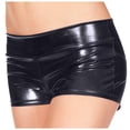 thumbnail image 1 of Glisme Leather Shorts For Women Metallic Rave Booty Dance Shorts Light Women Short Underwear Mini Shorts Party Clubwear Black, 1 of 4