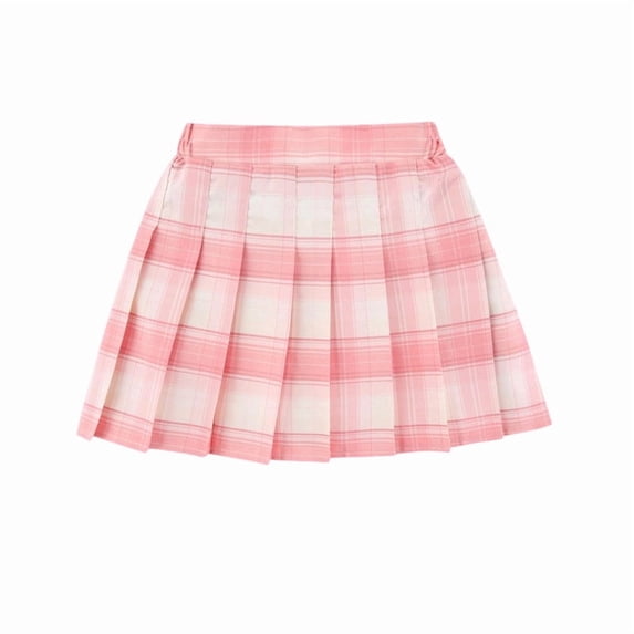 Glisme Little Girls Back To School Skirts Plaid Elastic Waist College Style Comfortable Pleated Skirt For Girls Size 5-6 Years