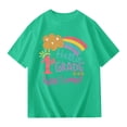 thumbnail image 1 of Glisme Little Girls Back To School T-Shirt Letter Print Short Sleeve Crew Neck Fall Quick Dry Girls Tees Size 5-6 Years Green, 1 of 7