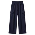 thumbnail image 1 of Glisme Little Girls Outdoor Athletic Pants Straight Leg With Pockets And Drawstring Autumn Casual Girls Baggy Trousers, 1 of 6