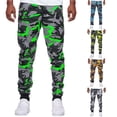 thumbnail image 1 of Glisme Men Pants Straight Leg Elastic Waist Relax Fit Jogger Trousers Classic Daily Wear M Green, 1 of 6