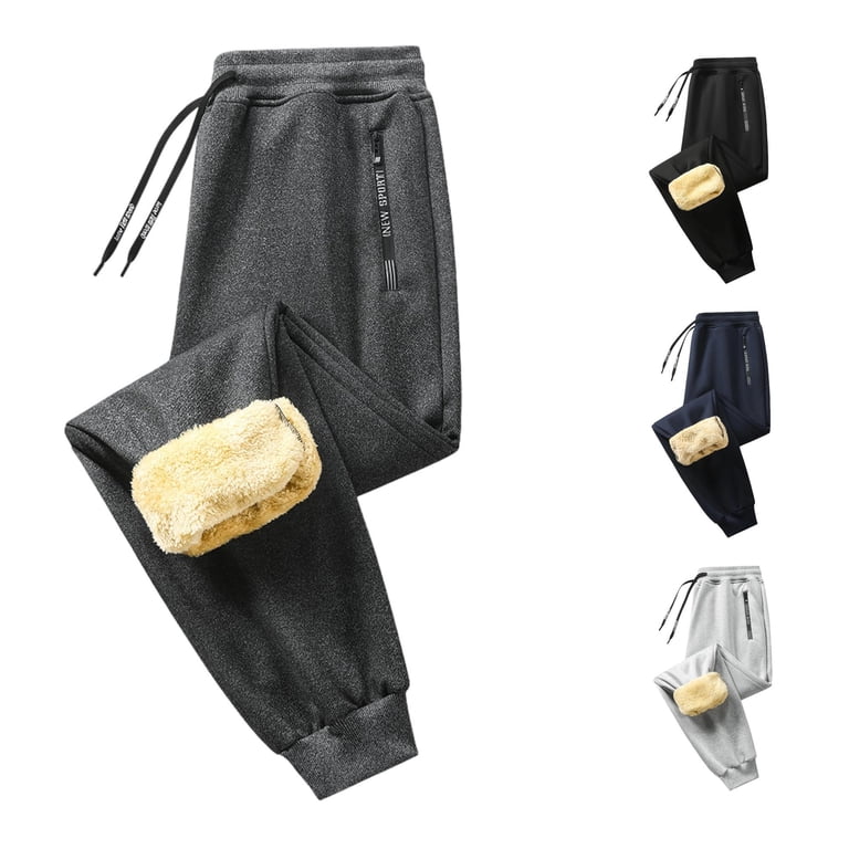 Gray K Glisme Men'S Pants Elastic Waist Wide Leg Solid Color Relax Fit ...