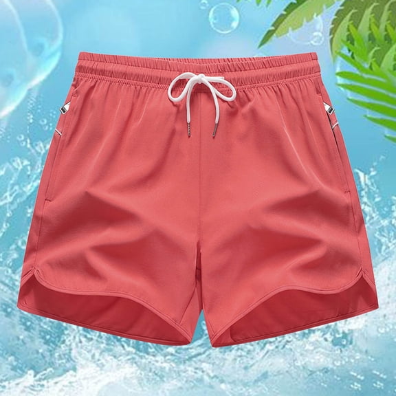 Glisme Men Shorts Casual Summer Fluorescent Striped Shorts For Men Travel Golf Camping Pink