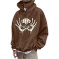 thumbnail image 1 of Glisme Men's Halloween Hoodies Simple Skull Print Long Sleeve Autumn Daily Tops Men Cozy Sweatshirts Size 2XL, 1 of 6