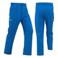 thumbnail image 1 of Glisme Men's Pants Solid Color Elastic Waist With Pockets Summer Casual Men Cargo Trousers Size M Blue, 1 of 4