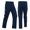 thumbnail image 1 of Glisme Men's Trousers Solid Color Elastic Waist With Pockets Summer Breathable Men Cargo Pants Size 5XL Dark Blue, 1 of 4