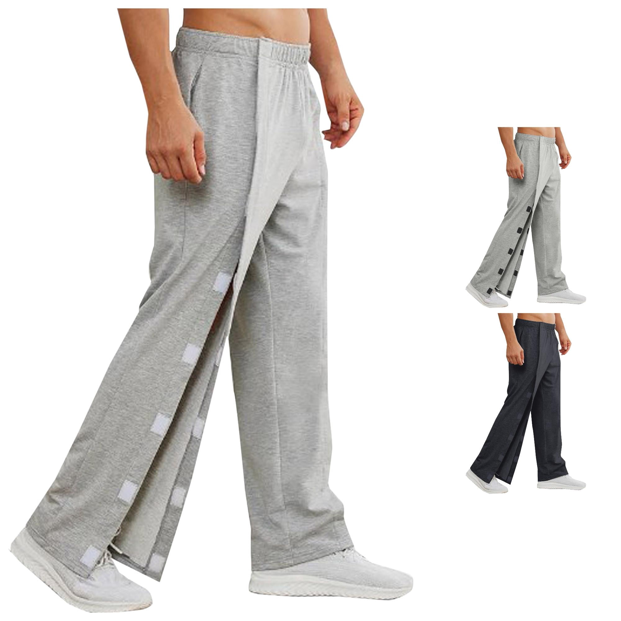 Glisme Mens Pants Empire Waist Straight Leg Solid Color Relax Fit ...