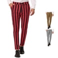 thumbnail image 1 of Glisme Mens Trousers High Waist Loose Fit Straight Leg Solid Color Sweatpants Leisure Clothes M Red, 1 of 9