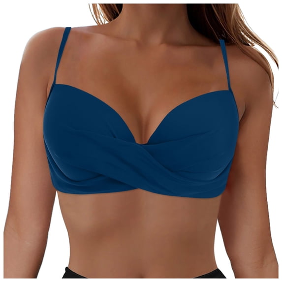 Glisme Navy Bikini Top For Women Underwire Bikini Top Push Up Swimsuit Top Bra Padded Bathing Suit Summer Swimwear For Swimsuit Party