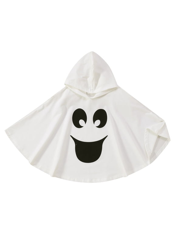 Boys Girls Helloween Sweatshirt Simple Ghost Face Graphic Long Sleeve Hooded Autumn Daily SweatTops Kid Boys Girls Casual Hoodies Size 6-12 Months Beige