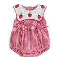 thumbnail image 1 of Glisme Newborn Girl Onesies Crewneck Cartoon Prints Bodysuit Long Sleeve Romper With Snap Closure Lovely Clothes 3-6 Months Red, 1 of 6