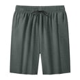 thumbnail image 1 of Glisme Pants For Men Solid Color Elastic Waist With Drawstring Summer Quick Dry Men Casual Trousers Size M Dark green, 1 of 4