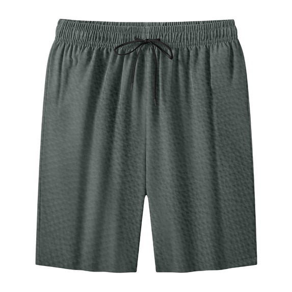 Glisme Pants For Men Solid Color Elastic Waist With Drawstring Summer Quick Dry Men Casual Trousers Size M Dark green
