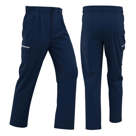 Glisme Pants For Men Solid Color Elastic Waist With Pockets Summer Quick Dry Men Cargo Trousers Size M Dark Blue