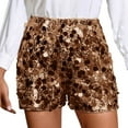 thumbnail image 1 of Glisme Shorts for Women Sequins Elastic Waist Summer Breathable Women Shorts Size L Gold, 1 of 6