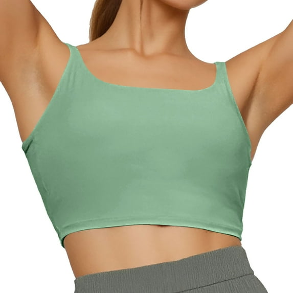 Glisme Sports Bras For Women High Support Comfortable Large Thin Sagging Side Backless Shining No Steel Ring Wrapping Bra For Yoga Gym Mint Green