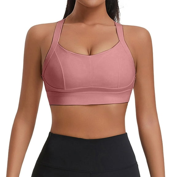 Glisme Sports Bras For Women High Support Fitness Shockproof High Strength Back Yoga Vest Large Size For Yoga Running Gym Red