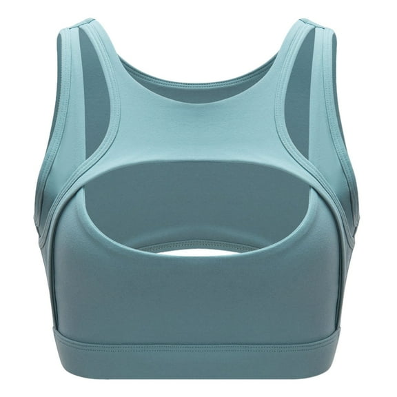 Glisme Sports Bras For Women High Support Solid Shockproof Hollowout Yoga Bra Fitness Tank Top For Yoga Running Gym Blue