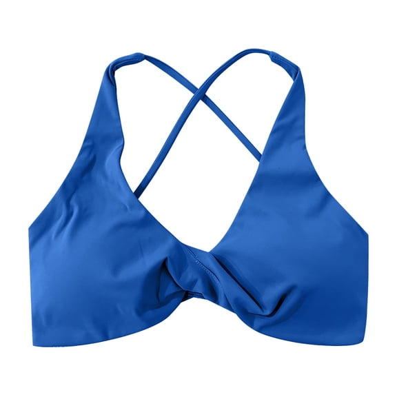 Glisme Sports Bras For Women High Support Straps Open Back Yoga Running Fitness Bra Yoga Tank Top For Workout Fitness Blue