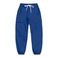 thumbnail image 1 of Glisme Stylish Boys Cargo Pants Everyday Wear Comfort And Versatile Blue Relaxed Trousers Size 10-12 Years, 1 of 6