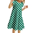thumbnail image 1 of Glisme Summer Dress For Girls Casual Sleeveless Floral Dot Print Sundress Comfortable Playwear Outdoor Activities Leisure Princess Dress For Girl Size 8-9 Years,Dark Green, 1 of 4