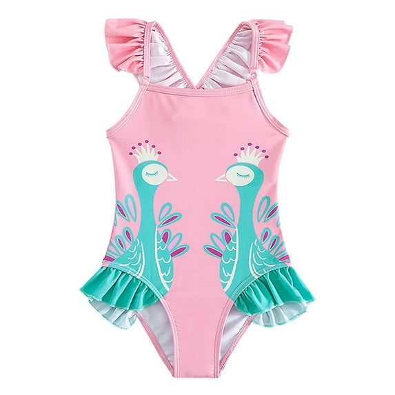 Glisme Summer Girls Swimsuit Surf Swimsuits Beach Sport One Piece Swimsuits Lightweight Bathing Suits Size 4 Years Pink