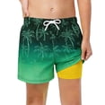 thumbnail image 1 of Glisme Summer Shorts For Boys Boys Swim Trunks With Compression Tropical Print Beach Shorts Drawstring Elastic Waistband Swim Shorts Elasticity Pants Size 7 Years Green, 1 of 4
