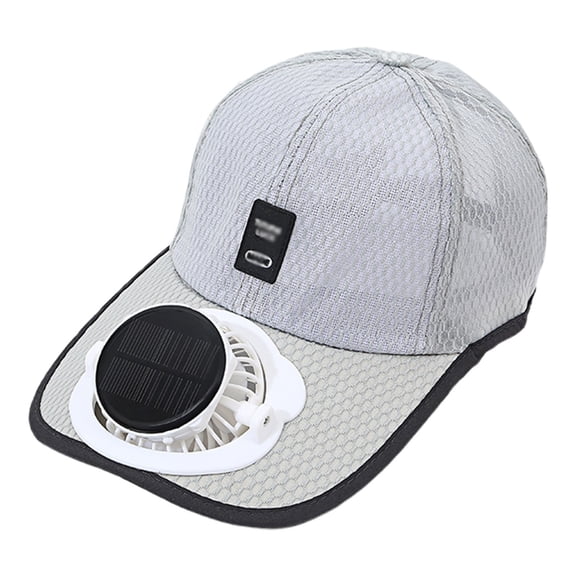 Glisme Sun Hat With Fans For Men Solar Fan Sun Hat Outdoor Hiking Casual Wear With Adjustable Brim Breathable Lightweight Design Summer Bucket Hat For Men And Women Grey