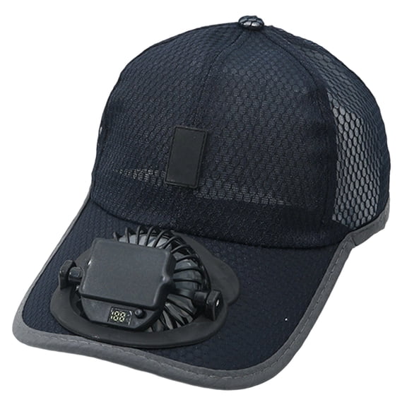 Glisme Sun Hat With Fans For Men Women Outdoor Solar Fan Hat Baseball Cap With With Fans Solar Power Summer Hiking And Fishing Hat Navy