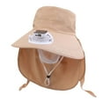 thumbnail image 1 of Glisme Sun Hat With Fans For Women Solar Fan Bucket Hat For Men Women Upf50+ Sun Wide Brim Outdoor Sports Summer Bucket Hat For Men And Women Khaki, 1 of 4
