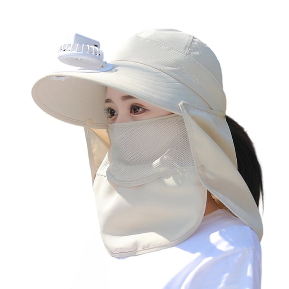 Glisme Sun Hat With Fans For Women Wide Brim Solar Fan Hat Upf 50  Beach Hat For Outdoor Summer Bucket Hat For Men And Women Khaki