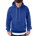 thumbnail image 1 of Glisme Sweatshirts For Men Couple Solid Color Hooded Sweatshirt With Pocket Long Sleeves Pullover Relaxed Top Blue, 1 of 3