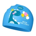thumbnail image 1 of Glisme Swimming Cap For Kids Cartoon Graphic Boys And Girls Silicone Hat For Babies Are Ear Caps. Sky Blue2, 1 of 3